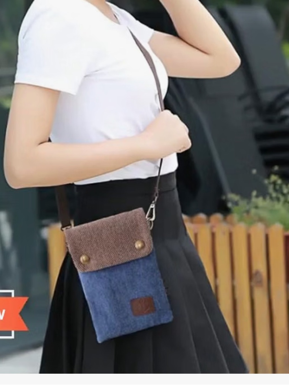 Anthology Canvas Crossbody Phone Bag - White/Tan